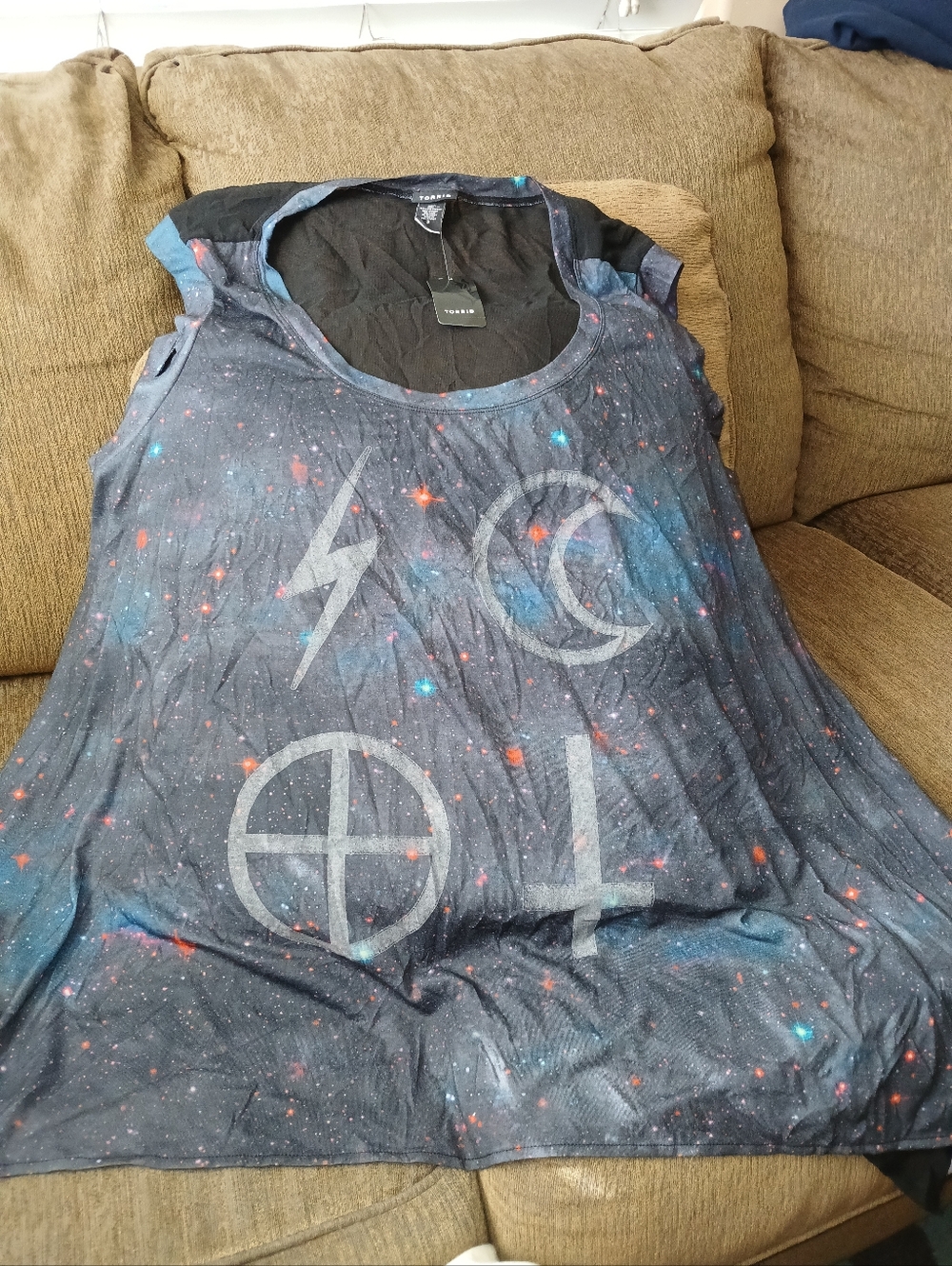 Torrid Blue Galaxy Graphic Print Sleeveless Tank Top